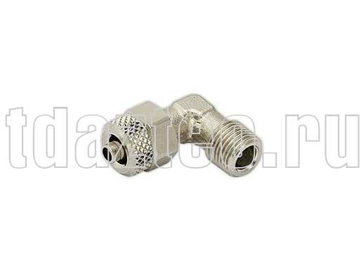 Ниппель измерения давления воздуха угловой Ecoflam Ø4/6 мм - R1/8" (65325426)